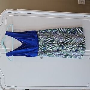 Anthropologie HD in Paris Dress, green and blue, size 4